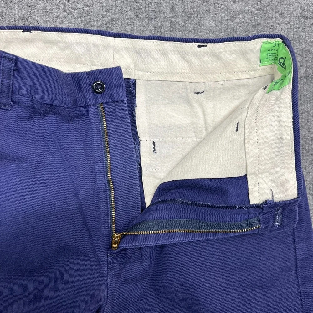 Cintas Work Chino Pants Men's Navy Blue Mid Rise Straight Zip Fly - 30x29.5